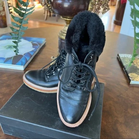 Botkier Women's Winter Leather Lace up Boots - Picture 3 of 11